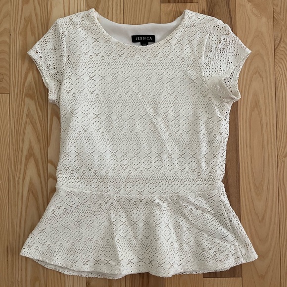 Jessica White Peplum Top - Picture 1 of 2